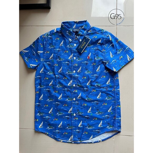 NWT POLO RALPH LAUREN Big Boys  L 14-16 POLO SHIRT OXFORD SAILBOAT SKIPPER new - Picture 2 of 9